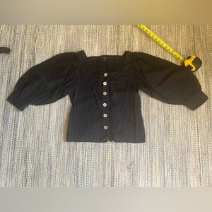 J. Crew Black Blouse with Button Detail